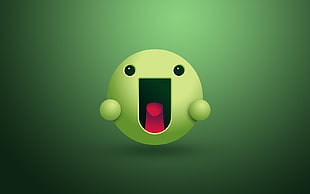 green emoji with green background HD wallpaper