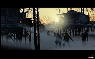 zombie digital wallpaper, video games, Left 4 Dead 2, zombies, mist