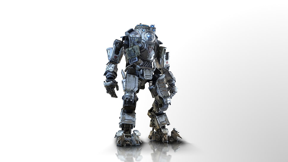 gray and black robot illustration, Titanfall HD wallpaper