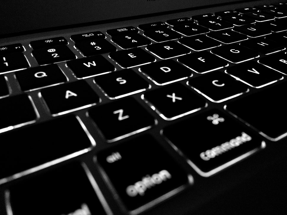 black LED laptop keyboard HD wallpaper