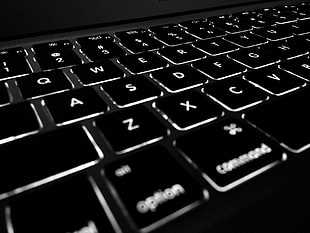 black LED laptop keyboard