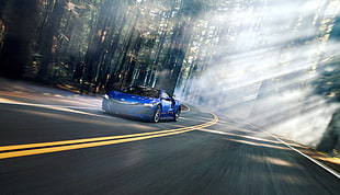 blue Acura NSX sports car