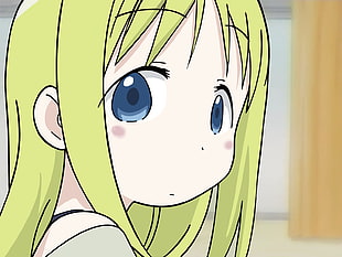 yellow haired girl anime character HD wallpaper