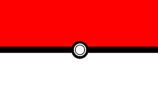 red, white, and black Pokeball wall art, Pokémon, Poké Balls, minimalism, playstation lolita