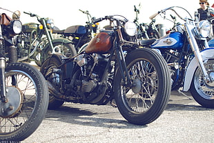 brown cruiser motorcycle, Cafe Racer, motorcycle