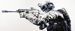 soldier holding gun wallpaper