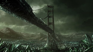 photo of Golden Gate Bridge illustration
