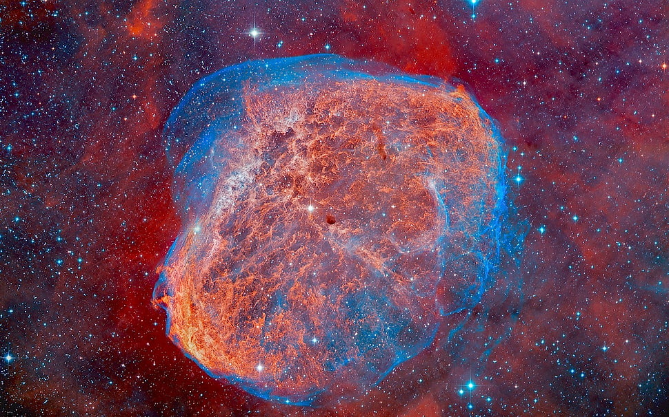 brown, red, and blue galaxy wallpaper, space HD wallpaper