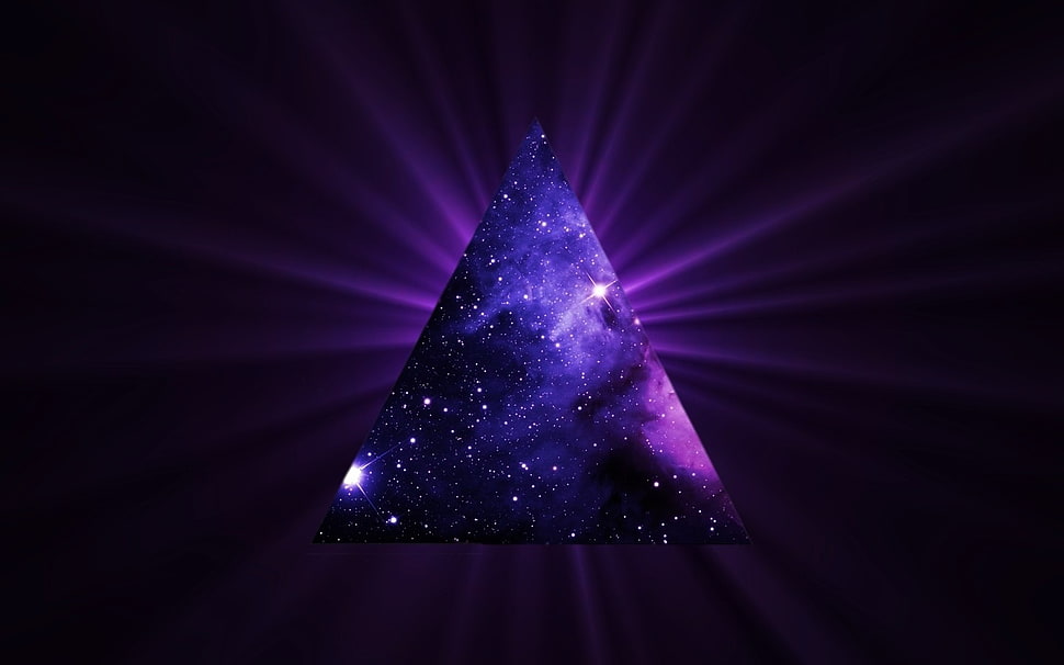 pyramid Nebula wallpaper, lights, triangle, space, space art HD wallpaper