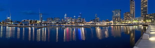 high rise buildings, city, Melbourne, Australia, lights