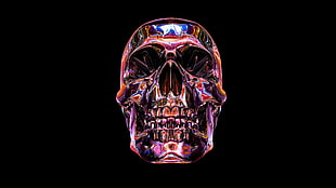 multicolored skull artwork, artwork, skull HD wallpaper