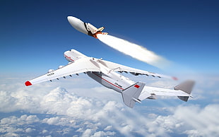 white airliner, aircraft, airplane, orbiter