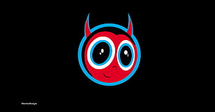 red and black animal illustration, logo