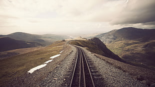 mountains, train, railway, Snowdon HD wallpaper