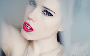 photo of woman with red lips