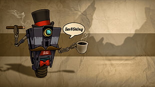 coffee machine character illustration