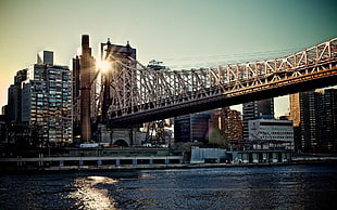 metal bridge, cityscape, city, bridge, building HD wallpaper