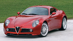 red coupe, Alfa Romeo, car, red cars, vehicle