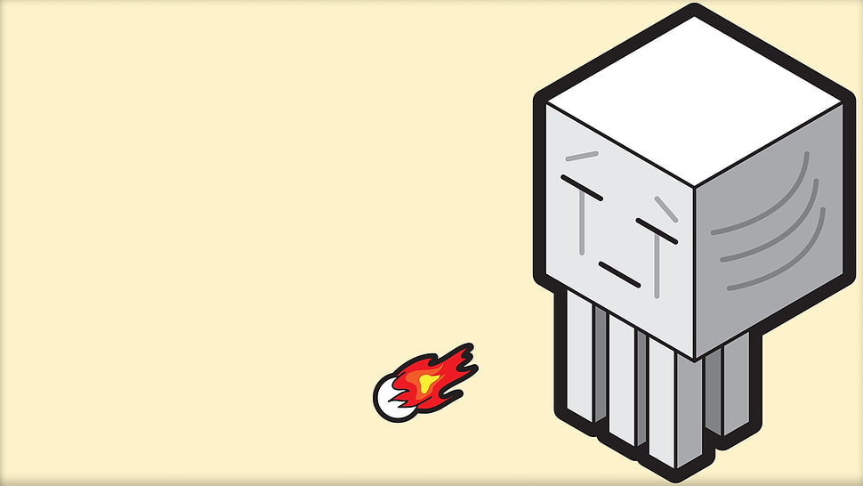 white box man illustration HD wallpaper