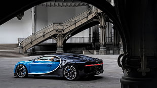 blue and black sports coupe, car, sports car, supercars, urban HD wallpaper