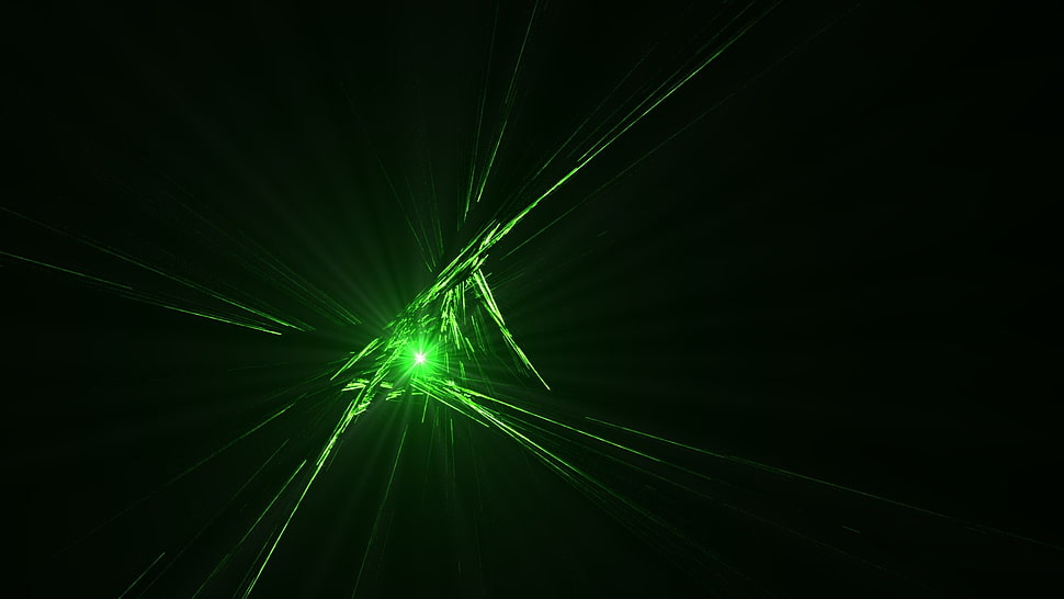 green and black light, abstract, CGI, green, black HD wallpaper