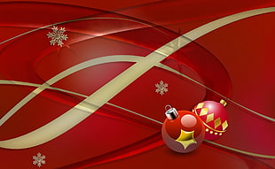 two red-and-brown Baubles digital wallpaper