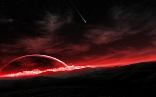 night sky wallpaper, science fiction, animations, Earth, space