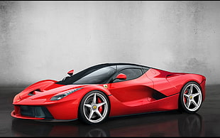 red and black car bed frame, Ferrari LaFerrari, Hypercar, Hybrid, car