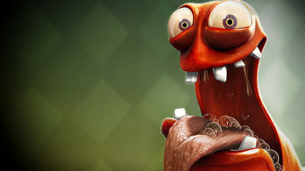 red and white ceramic figurine, creature HD wallpaper