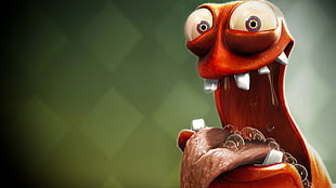 red and white ceramic figurine, creature HD wallpaper