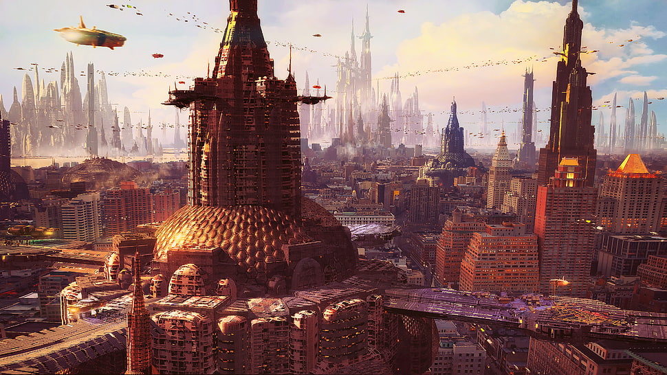 movie still screenshot, artwork, futuristic city, science fiction, digital art HD wallpaper