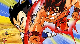 Vegeta vs Goku illustration, Dragon Ball Z