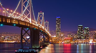 gray metal bridge, cityscape, bridge, San Francisco HD wallpaper