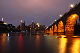 lighted bridge at daytime, minneapolis HD wallpaper