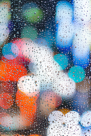 rain drops, Drops, Glass, Surface HD wallpaper