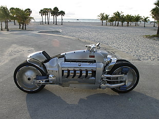 silver-colored motorcycle during daytime
