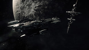 black spacecraft digital wallpaper, Star Citizen, Constellation Andromeda HD wallpaper