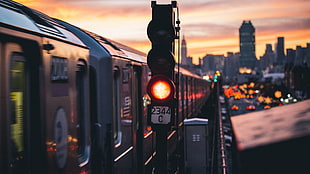 black train, photography, city, train, New York City HD wallpaper