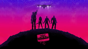Guardians of the Galaxy illustration, spaceship, space, warrior, Guardians of the Galaxy