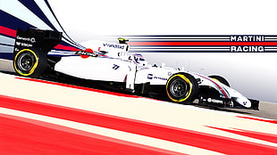 white race car, Formula 1, Williams F1, car, vehicle