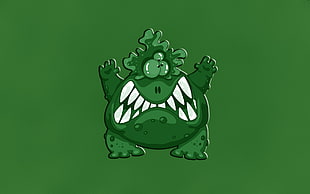 green frog illustration
