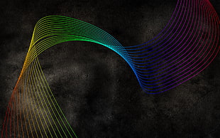 black and multicolored wavelength digital wallpaper