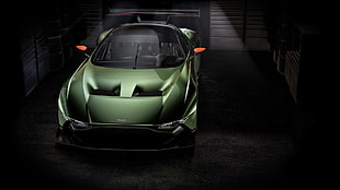 green concept car, Aston Martin Vulcan, car