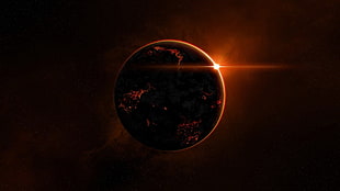 eclipse wallpaper, space, planet, space art HD wallpaper