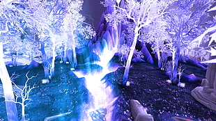 white trees, blue, World of Warcraft, Blizzard Entertainment, video games