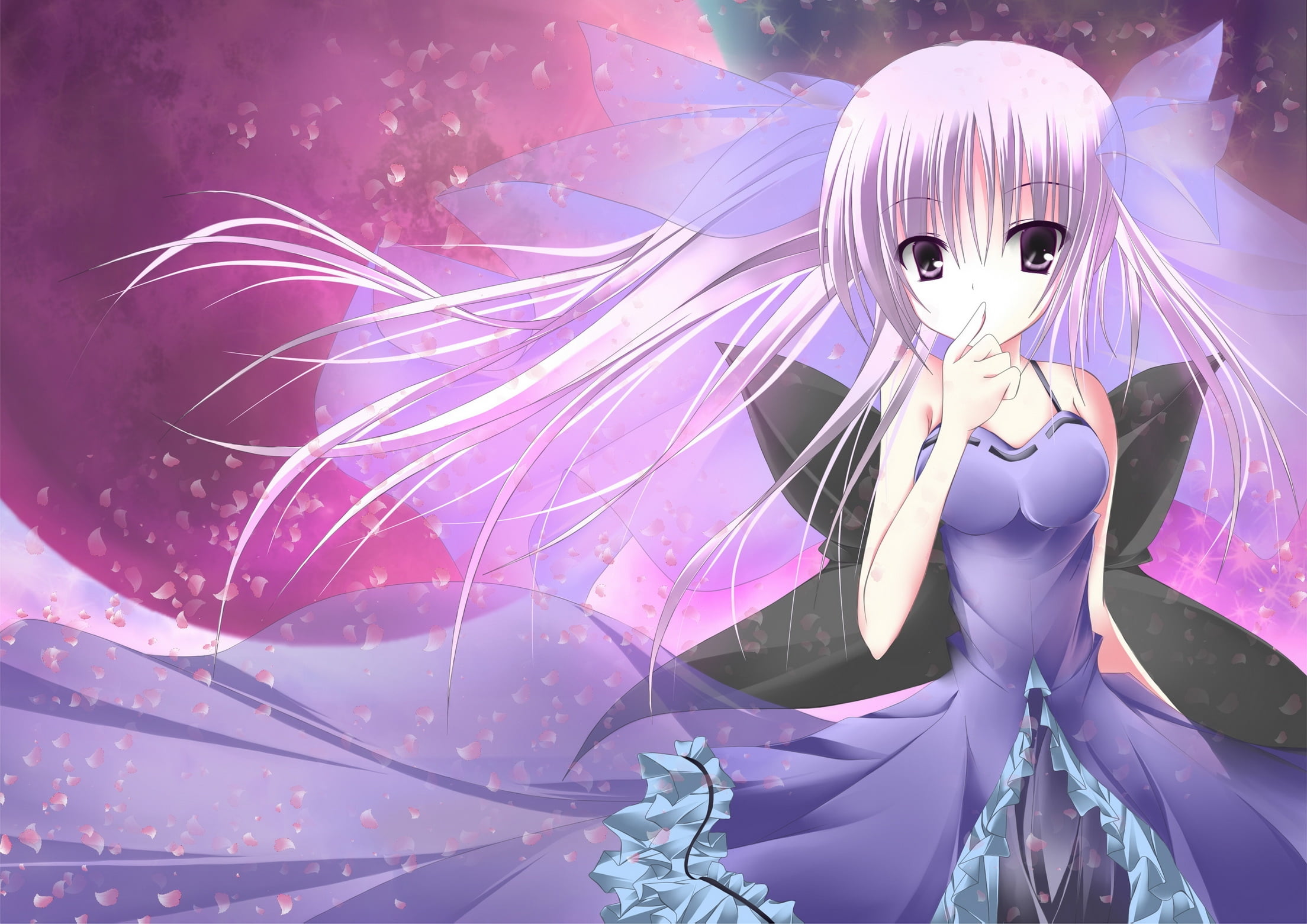 Female Anime character with purple hair digital wallpaper HD wallpaper |  Wallpaper Flare