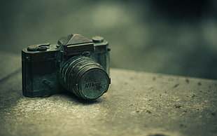 black Nikon DSLR camera, blurred, Nikon, camera, technology HD wallpaper