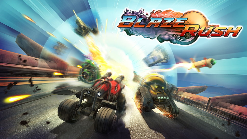 Blaze Rush game wallpaper, race cars HD wallpaper
