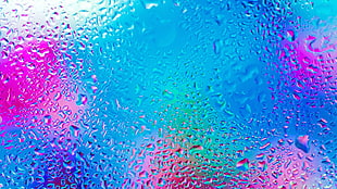 glass window with dew drops