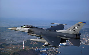 gray and black fighter jet, airplane, General Dynamics F-16 Fighting Falcon